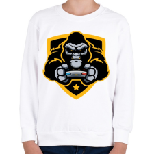 PRINTFASHION Gorilla Gamer - Gyerek pulóver - Fehér gyerek pulóver, kardigán