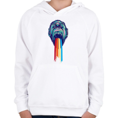 PRINTFASHION Gorilla - Gyerek kapucnis pulóver - Fehér