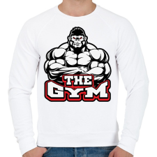 PRINTFASHION Gorilla GYM - Férfi pulóver - Fehér férfi pulóver, kardigán