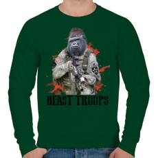PRINTFASHION Gorilla hadsereg - Férfi pulóver - Sötétzöld