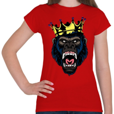 PRINTFASHION Gorilla king - Női póló - Piros