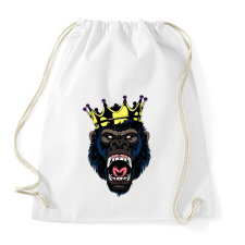 PRINTFASHION Gorilla king - Sportzsák, Tornazsák - Fehér tornazsák