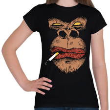 PRINTFASHION Gorilla smoking - Női póló - Fekete női póló