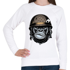 PRINTFASHION Gorilla Soldier - Női pulóver - Fehér női pulóver, kardigán