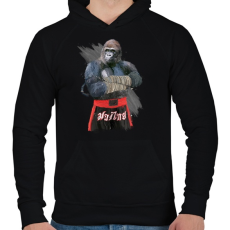 PRINTFASHION Gorilla thai box - Férfi kapucnis pulóver - Fekete
