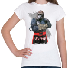 PRINTFASHION Gorilla thai box - Női póló - Fehér női póló