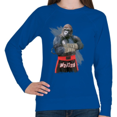 PRINTFASHION Gorilla thai box - Női pulóver - Királykék