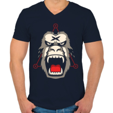 PRINTFASHION Gorillaz - Férfi V-nyakú póló - Sötétkék férfi póló