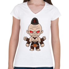 PRINTFASHION Goro - Női V-nyakú póló - Fehér női póló