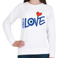 PRINTFASHION Görög rajongó - Greece Love - Női pulóver - Fehér női pulóver, kardigán