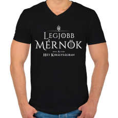 PRINTFASHION got-legjobb-mernok-white - Férfi V-nyakú póló - Fekete