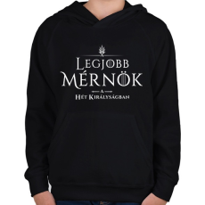 PRINTFASHION got-legjobb-mernok-white - Gyerek kapucnis pulóver - Fekete