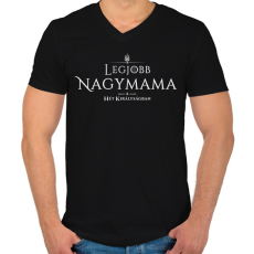 PRINTFASHION got-legjobb-nagymama-white - Férfi V-nyakú póló - Fekete