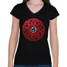 PRINTFASHION Goth kör (Vörös) - Női V-nyakú póló - Fekete
