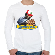 PRINTFASHION gotta catch 'em all - Férfi hosszú ujjú póló - Fehér