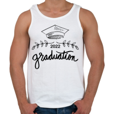 PRINTFASHION Graduation 2022 - Diplomás minta - Férfi atléta - Fehér atléta, trikó