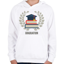 PRINTFASHION Graduation - Diplomás minta - Gyerek kapucnis pulóver - Fehér gyerek pulóver, kardigán