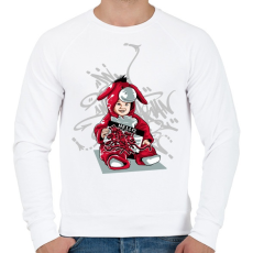 PRINTFASHION Graffiti - baba - Férfi pulóver - Fehér