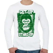 PRINTFASHION Graffiti - Gorilla - Férfi hosszú ujjú póló - Fehér férfi póló