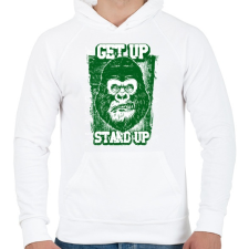 PRINTFASHION Graffiti - Gorilla - Férfi kapucnis pulóver - Fehér férfi pulóver, kardigán