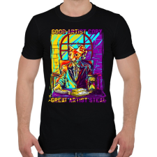 PRINTFASHION Graffiti - Macska - Férfi póló - Fekete férfi póló