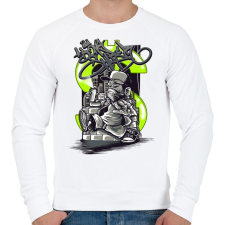 PRINTFASHION Graffiti - Majom - Férfi pulóver - Fehér férfi pulóver, kardigán