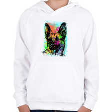 PRINTFASHION Graffiti - Németjuhász - Gyerek kapucnis pulóver - Fehér gyerek pulóver, kardigán