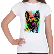 PRINTFASHION Graffiti - Németjuhász - Női póló - Fehér