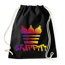 PRINTFASHION Graffiti sprac - Sportzsák, Tornazsák - Fekete tornazsák