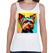 PRINTFASHION Graffiti Yorkshire terrier kutya - Női atléta - Fehér női trikó