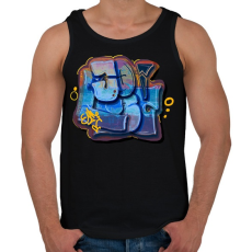 PRINTFASHION Graffity minta - Férfi atléta - Fekete