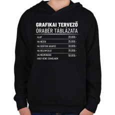 PRINTFASHION Grafikai tervező órabére - Gyerek kapucnis pulóver - Fekete