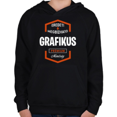 PRINTFASHION Grafikus prémium minőség - Gyerek kapucnis pulóver - Fekete