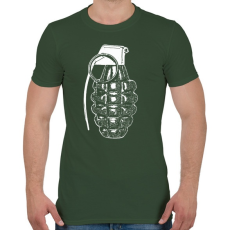 PRINTFASHION Granade - Férfi póló - Katonazöld