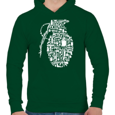 PRINTFASHION Gránát - fehér - Férfi kapucnis pulóver - Sötétzöld