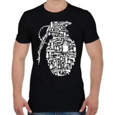 PRINTFASHION Gránát - fehér - Férfi póló - Fekete
