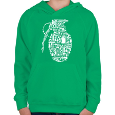 PRINTFASHION Gránát - fehér - Gyerek kapucnis pulóver - Zöld gyerek pulóver, kardigán