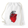PRINTFASHION Gránát szív - Sportzsák, Tornazsák - Fehér
