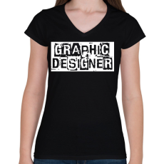 PRINTFASHION Graphic designer - Női V-nyakú póló - Fekete