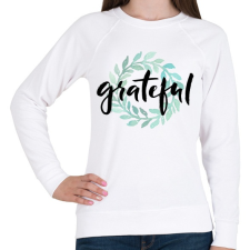 PRINTFASHION Grateful - Női pulóver - Fehér női pulóver, kardigán