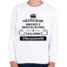 PRINTFASHION Gratulálok sikerült megtalálnod a legjobb villanyszerelőt - Gyerek pulóver - Fehér gyerek pulóver, kardigán