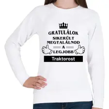 PRINTFASHION Gratulálunk sikerült megtalálnod a legjobb traktorost - Női pulóver - Fehér női pulóver, kardigán
