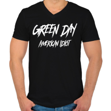 PRINTFASHION GREEN DAY 3 - Férfi V-nyakú póló - Fekete férfi póló