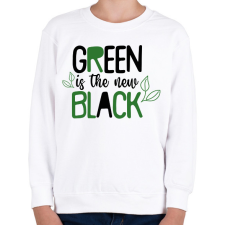 PRINTFASHION Green is the new Black - Gyerek pulóver - Fehér gyerek pulóver, kardigán