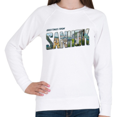 PRINTFASHION Greetings from Sanhok - PUBG - Női pulóver - Fehér