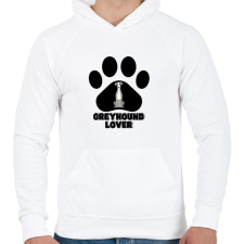 PRINTFASHION Greyhound Lover - Férfi kapucnis pulóver - Fehér férfi pulóver, kardigán