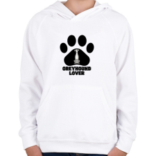 PRINTFASHION Greyhound Lover - Gyerek kapucnis pulóver - Fehér gyerek pulóver, kardigán