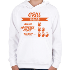 PRINTFASHION Grill időzítő - Gyerek kapucnis pulóver - Fehér gyerek pulóver, kardigán