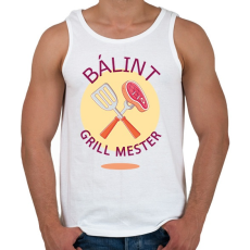 PRINTFASHION Grill mester - Névvel - Férfi atléta - Fehér