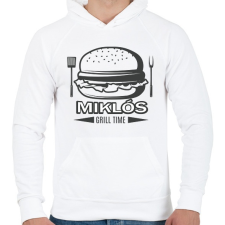 PRINTFASHION Grill time - Névvel - Férfi kapucnis pulóver - Fehér női pulóver, kardigán